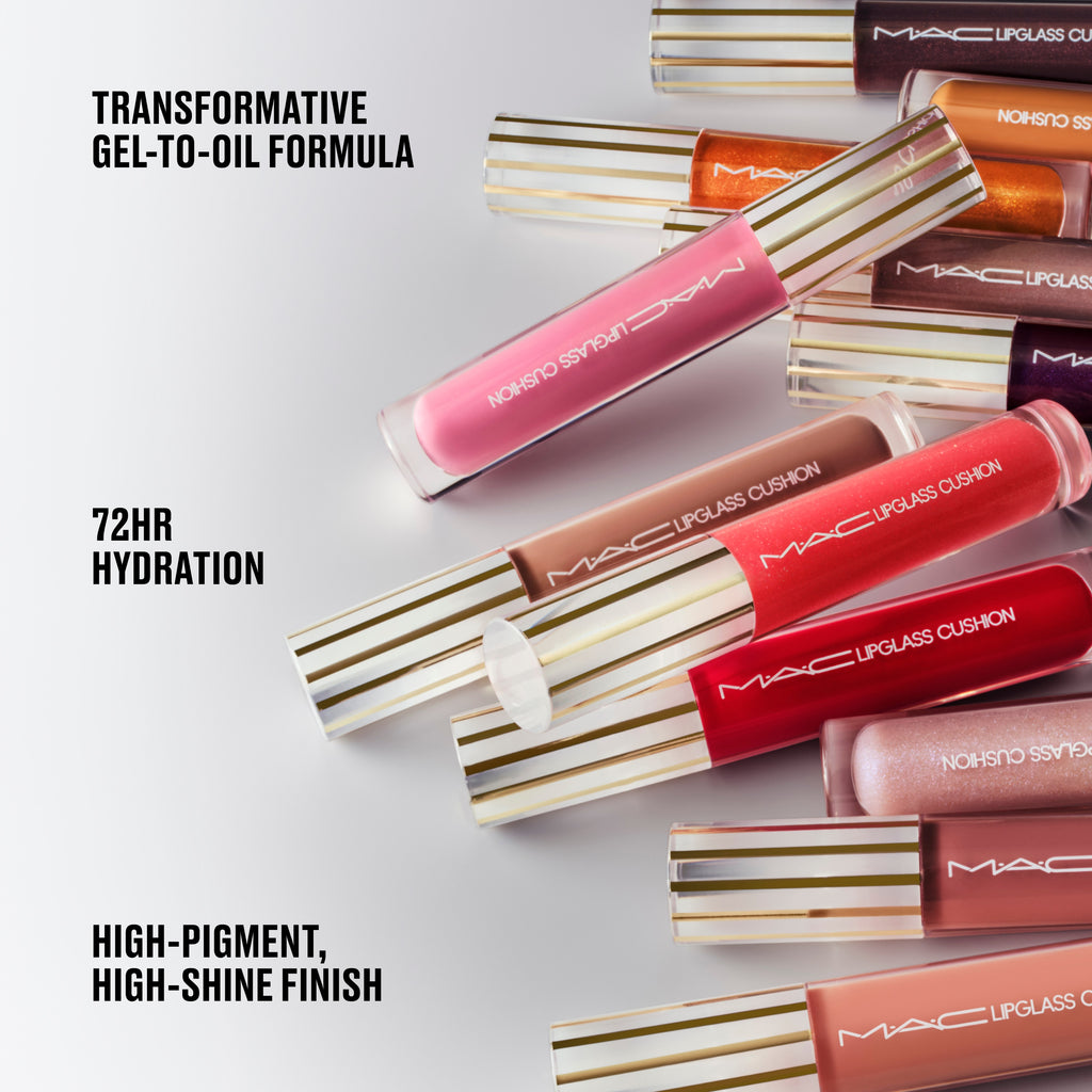 Lipglass Cushion High Pigment Lip Oil for Everyday Wear and a glossy comfortable finish