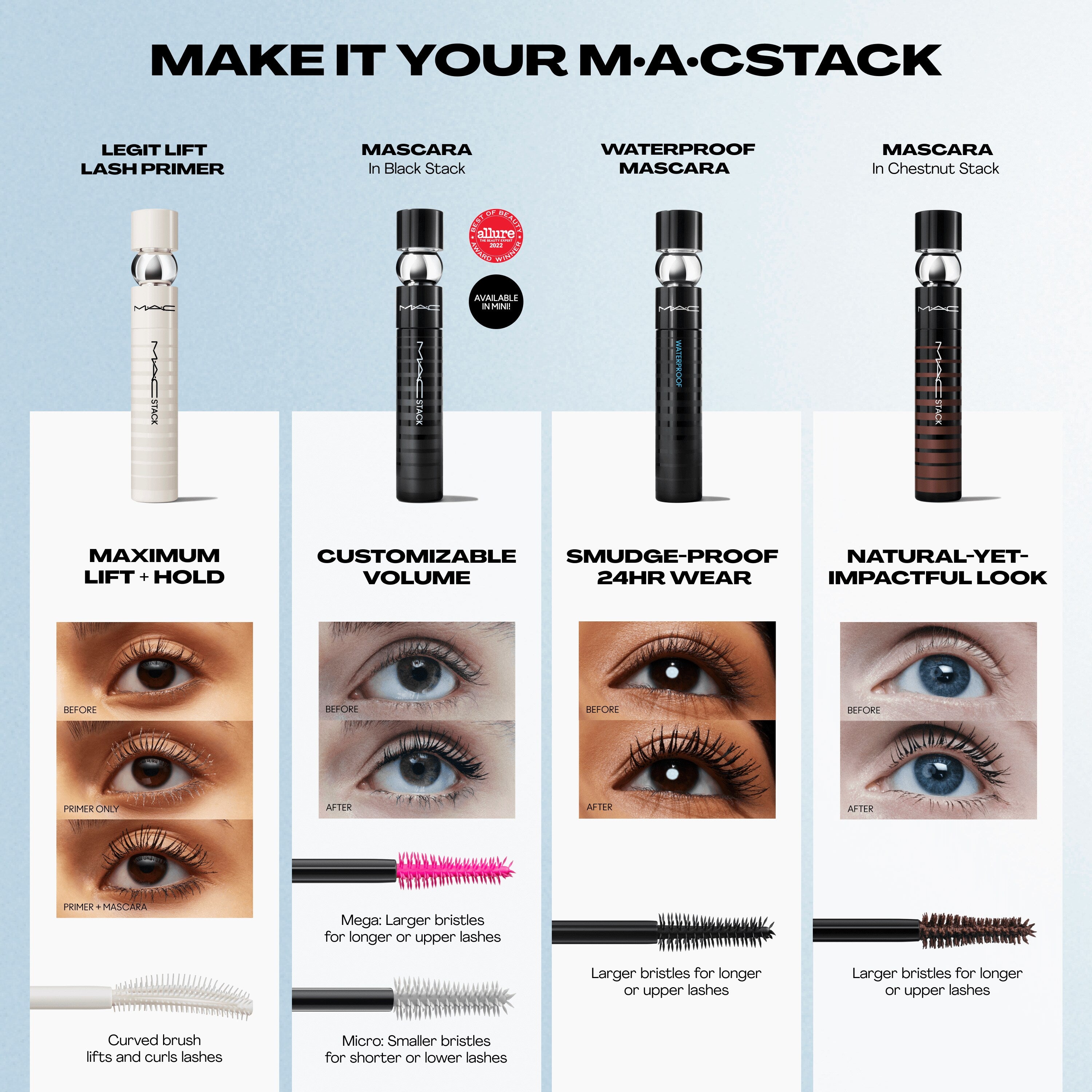 M A CStack Waterproof Mascara for Everyday Wear and defined looking lashes