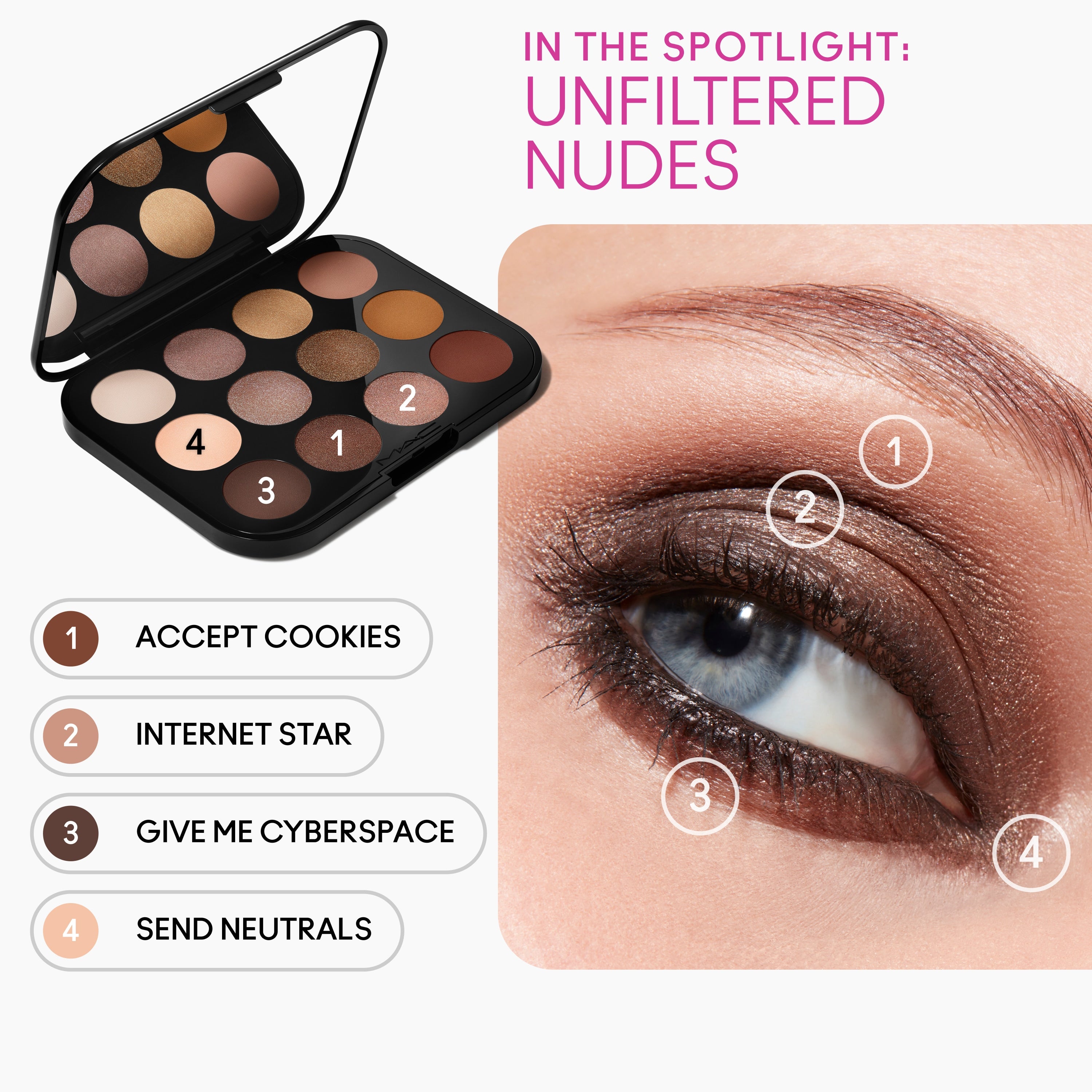 Connect In Colour Eye Shadow Palette Unfiltered Nudes for Everyday Wear and versatile coordinated color
