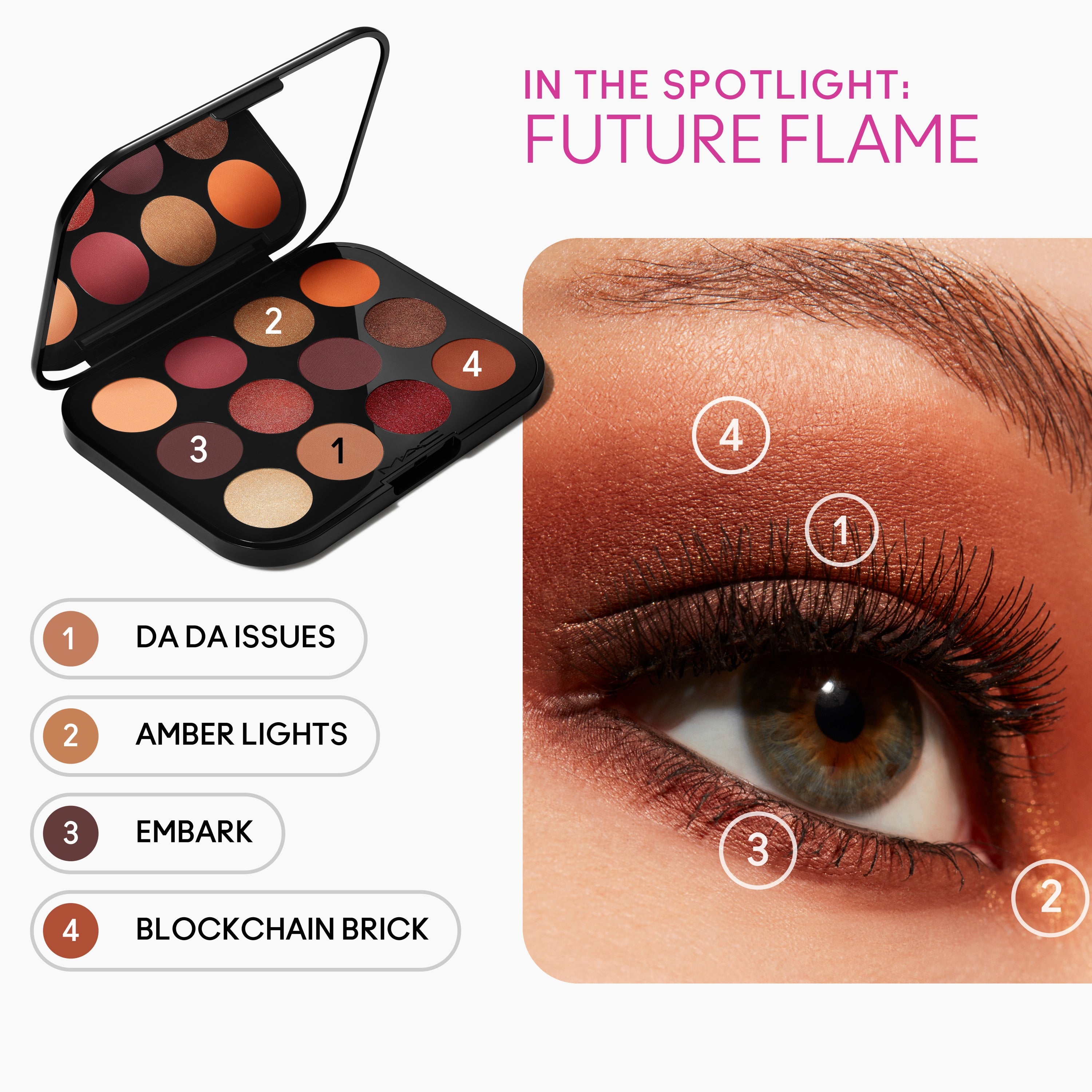 Connect In Colour Eye Shadow Palette Future Flame for Everyday Wear and versatile coordinated color